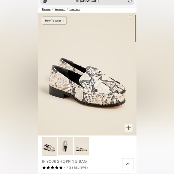 J. Crew Maison snakeskin loafers, size 8.5 - Picture 2 of 4